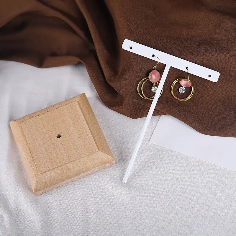 Casual Solid Wood Iron Earring Rack - Image 5
