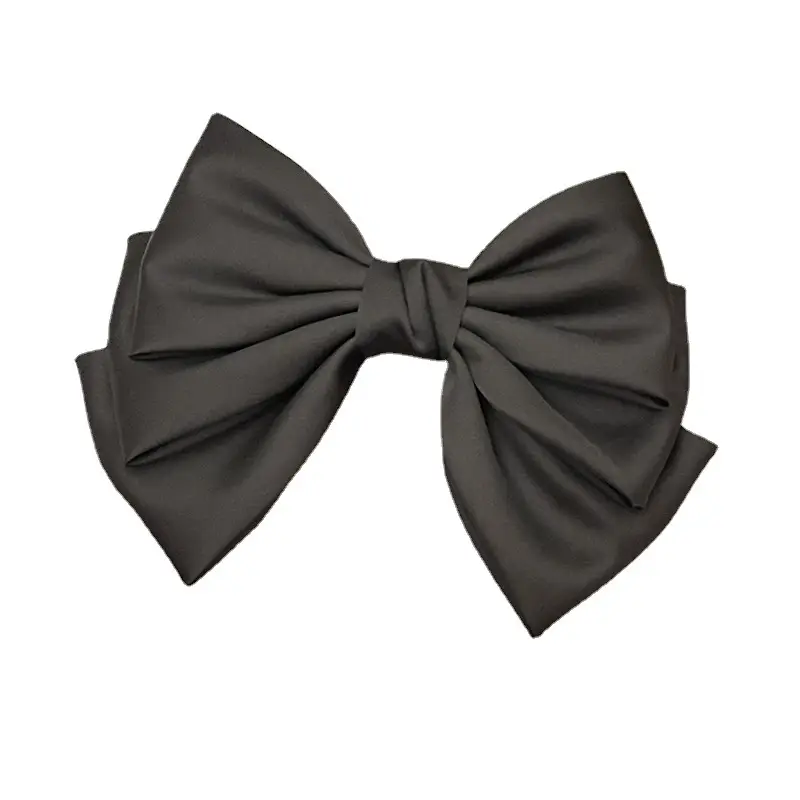 Black & Beige French Bow Hairpins for Women