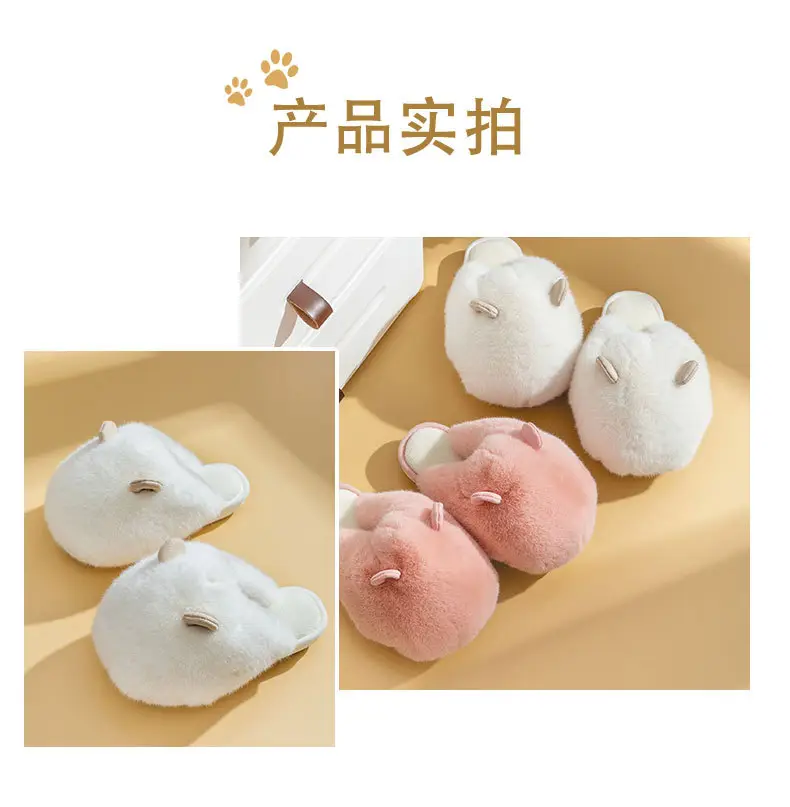New Postpartum Shoes for Women in Autumn and Winter 2024 Furry Indoor Home Non-Slip Warm Thick-Soled Cotton Slippers for Women Spring & Fall — feature 11