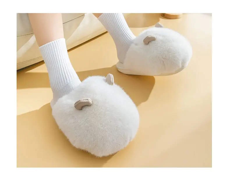 New Postpartum Shoes for Women in Autumn and Winter 2024 Furry Indoor Home Non-Slip Warm Thick-Soled Cotton Slippers for Women Spring & Fall — feature 12
