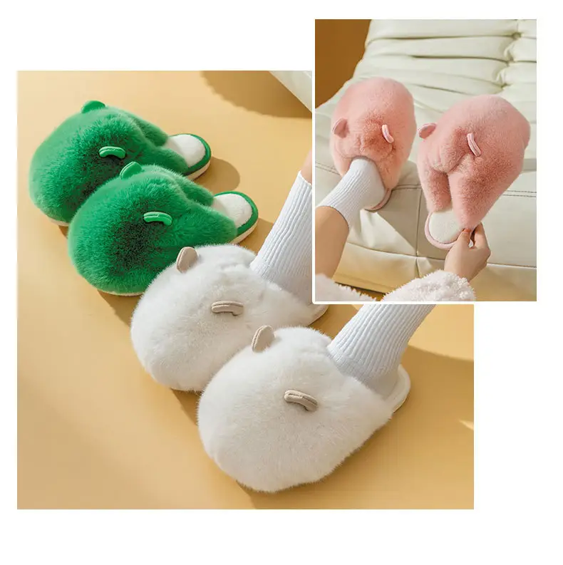 New Postpartum Shoes for Women in Autumn and Winter 2024 Furry Indoor Home Non-Slip Warm Thick-Soled Cotton Slippers for Women Spring & Fall — feature 13