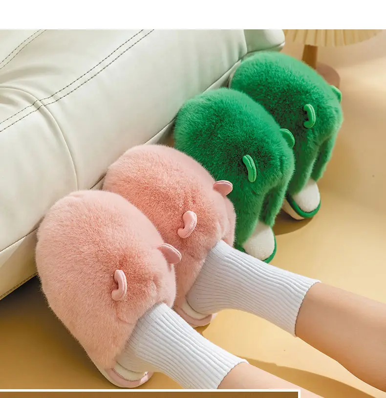 New Postpartum Shoes for Women in Autumn and Winter 2024 Furry Indoor Home Non-Slip Warm Thick-Soled Cotton Slippers for Women Spring & Fall — feature 14