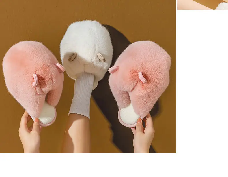 New Postpartum Shoes for Women in Autumn and Winter 2024 Furry Indoor Home Non-Slip Warm Thick-Soled Cotton Slippers for Women Spring & Fall — feature 15