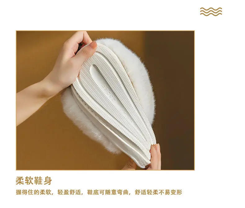 New Postpartum Shoes for Women in Autumn and Winter 2024 Furry Indoor Home Non-Slip Warm Thick-Soled Cotton Slippers for Women Spring & Fall — feature 8