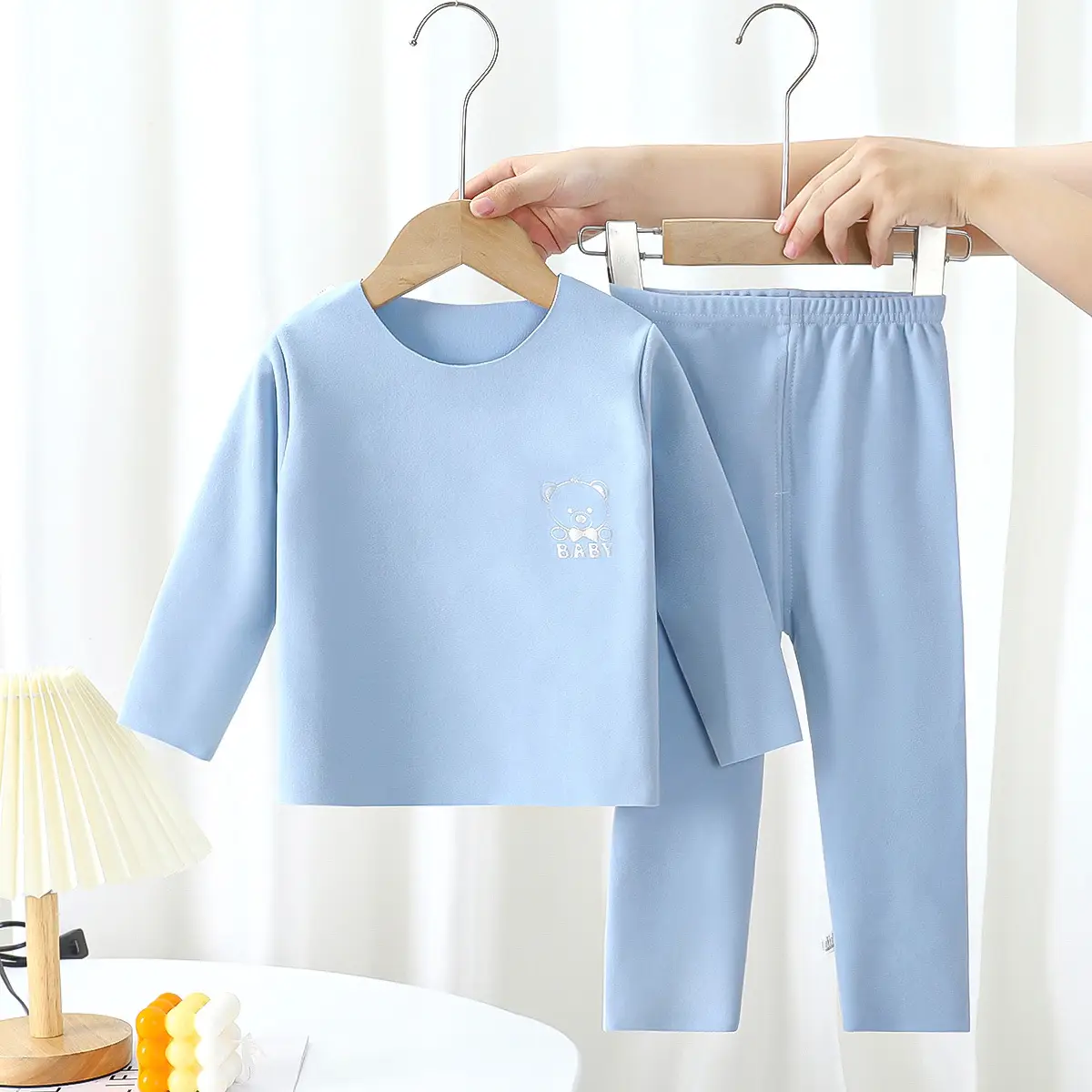 Blue Velvet Kids Pajama Set for Boys Girls - Image 9