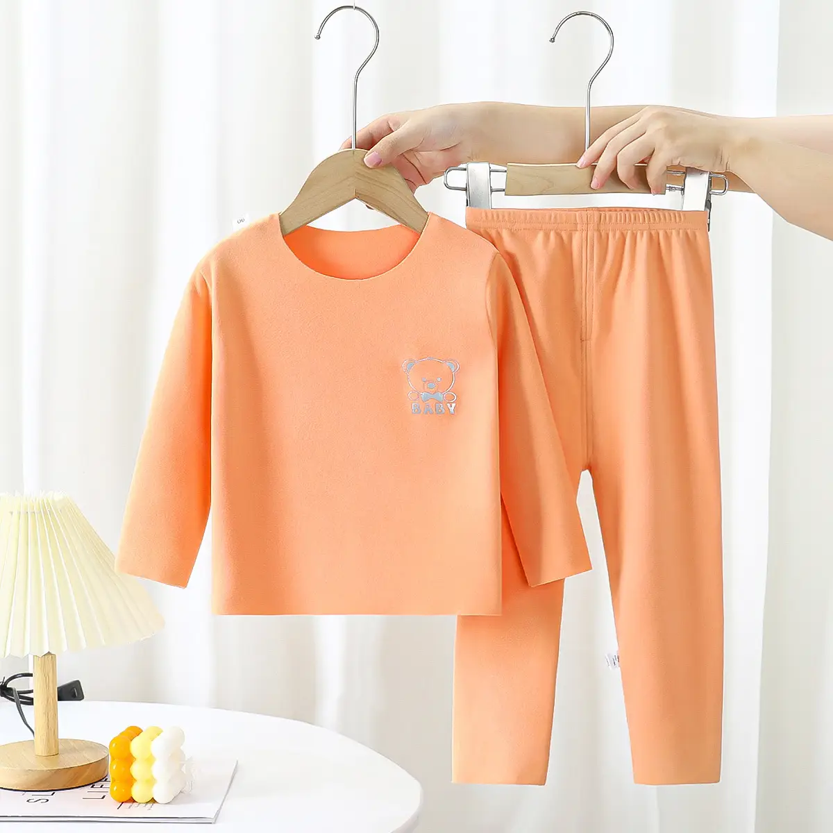 Blue Velvet Kids Pajama Set for Boys Girls - Image 2