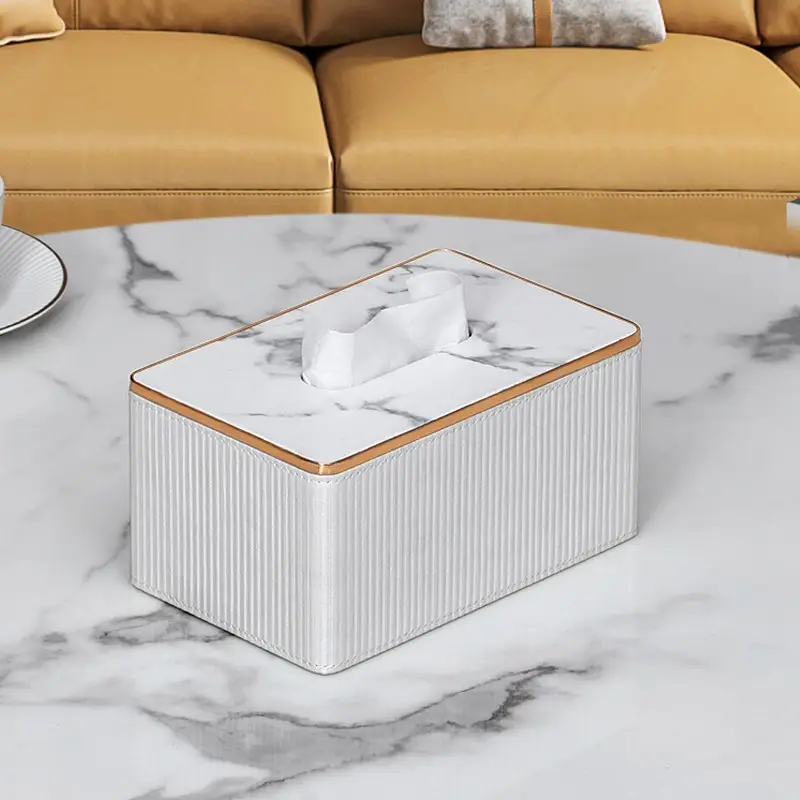 Luxury Marble Top Paper Box with Gold Trim - Image 15