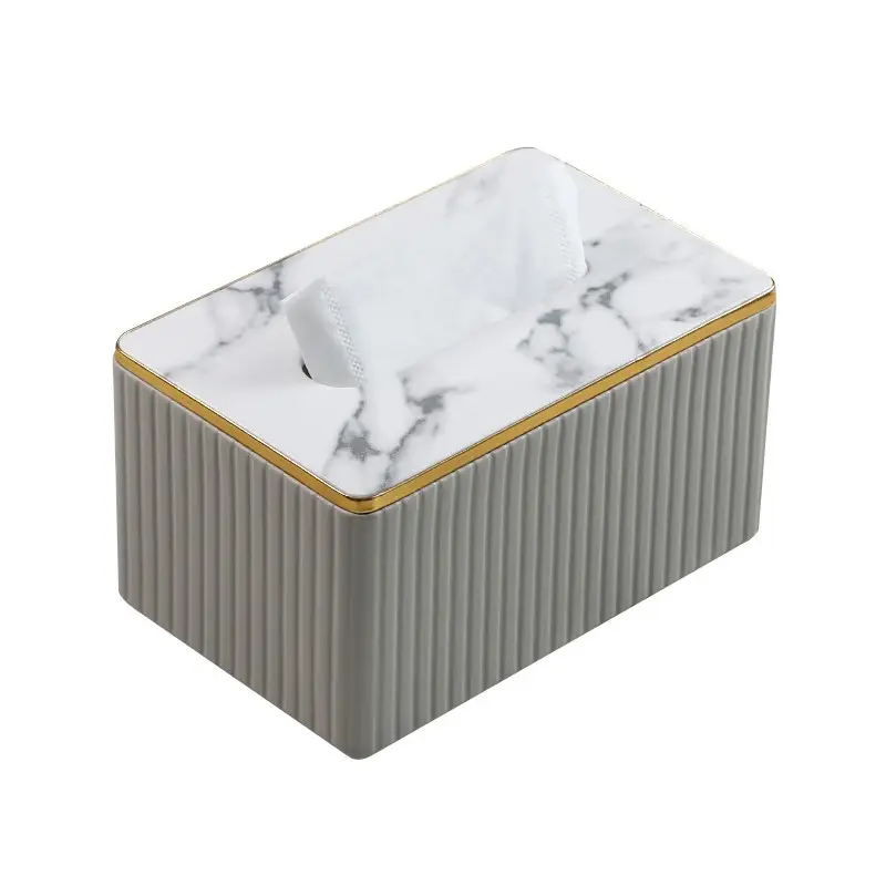 Luxury Marble Top Paper Box with Gold Trim - Image 16