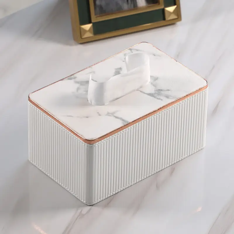 Luxury Marble Top Paper Box with Gold Trim - Image 8
