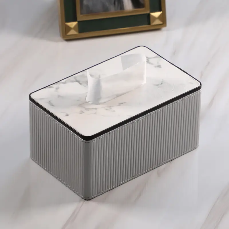 Luxury Marble Top Paper Box with Gold Trim - Image 9