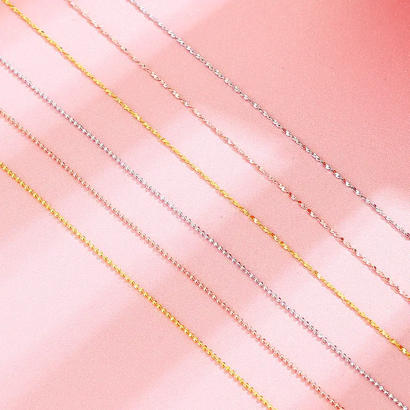 Sterling Silver S Chain Clavicle with Rose Gold Clasp