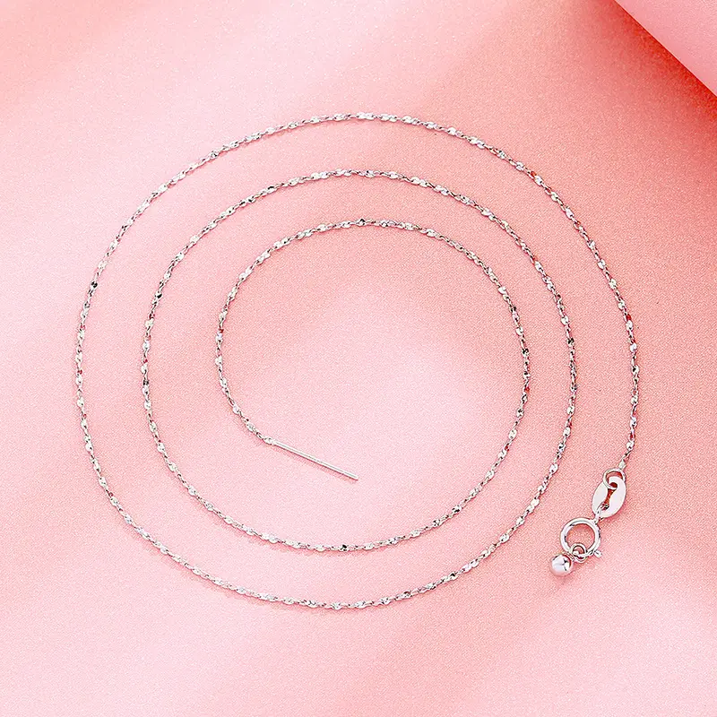 Sterling Silver S Chain Clavicle with Rose Gold Clasp
