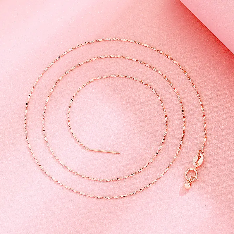 Sterling Silver S Chain Clavicle with Rose Gold Clasp