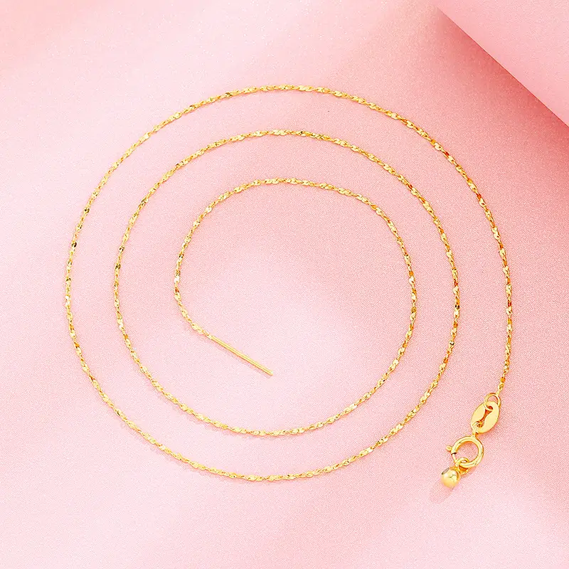 Sterling Silver S Chain Clavicle with Rose Gold Clasp