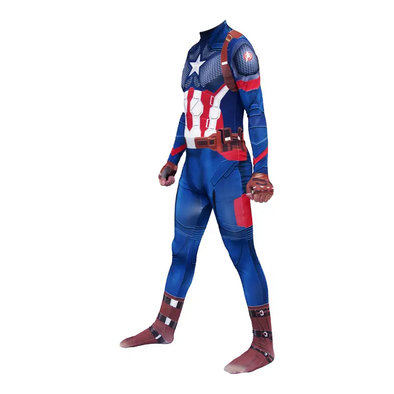 Halloween costume Captain America adult male jumpsuit Marvel movie hero tights play suit Cos clothing