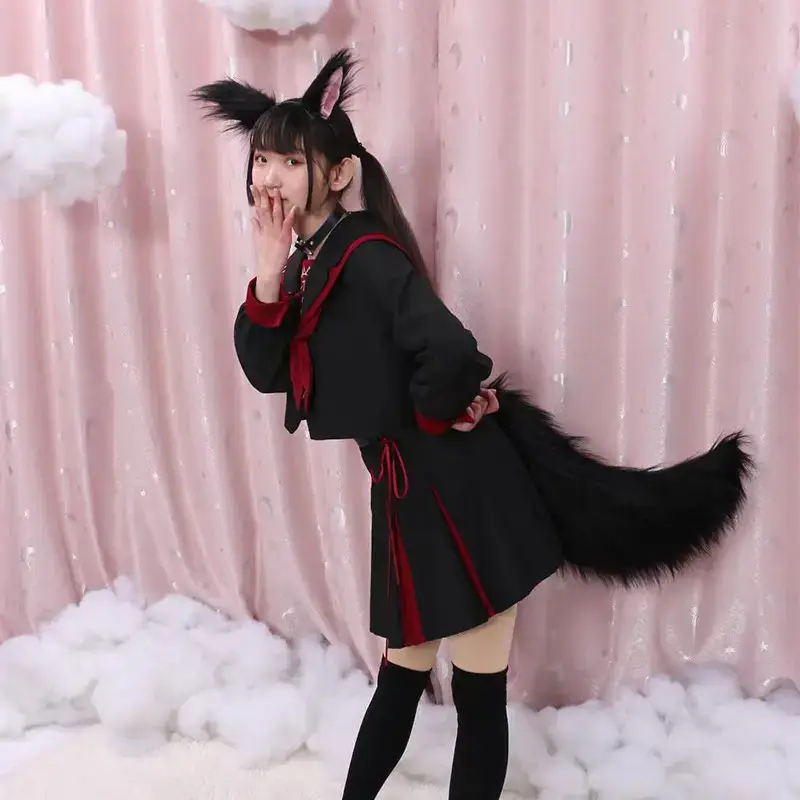 White Plush Fox & Wolf Tail Cosplay Accessories - Image 17