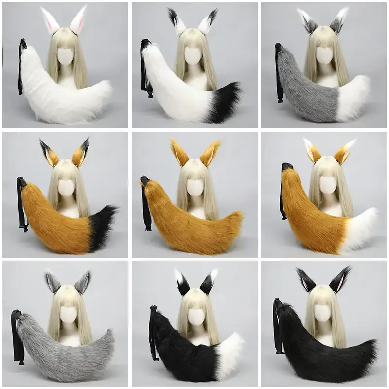 White Plush Fox & Wolf Tail Cosplay Accessories - Image 18