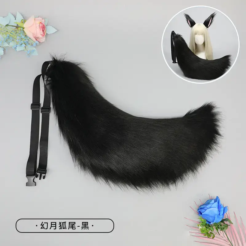 White Plush Fox & Wolf Tail Cosplay Accessories - Image 2