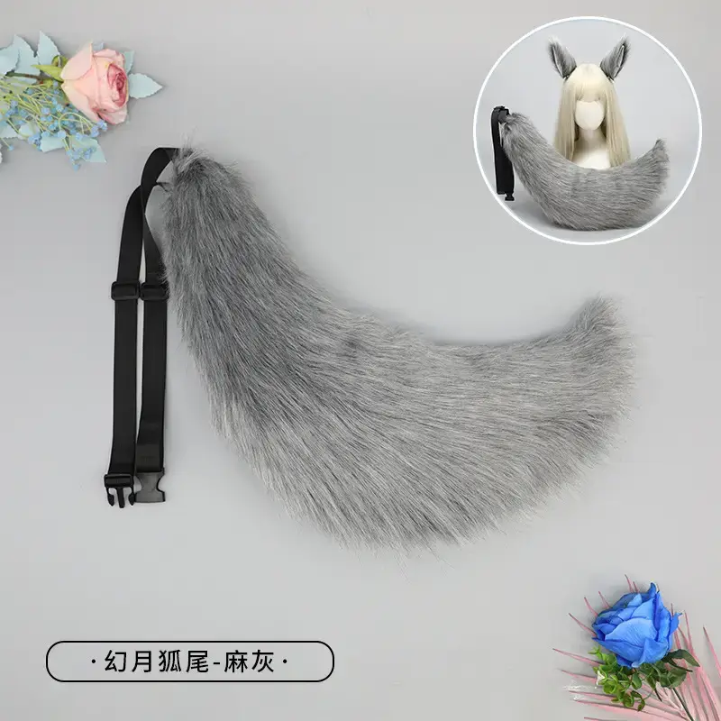 White Plush Fox & Wolf Tail Cosplay Accessories - Image 4