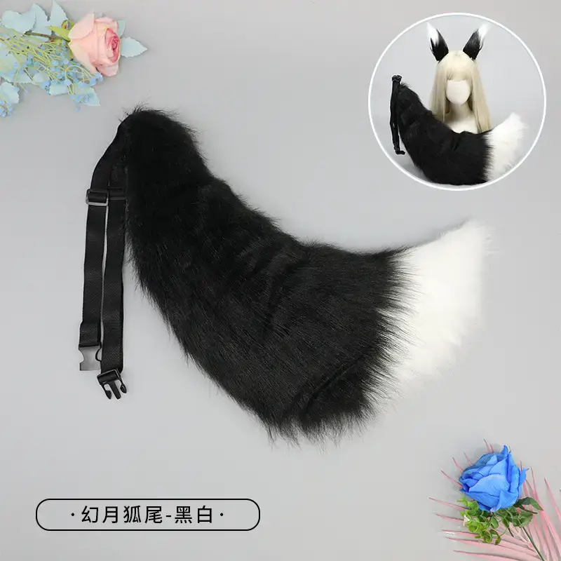 White Plush Fox & Wolf Tail Cosplay Accessories - Image 5