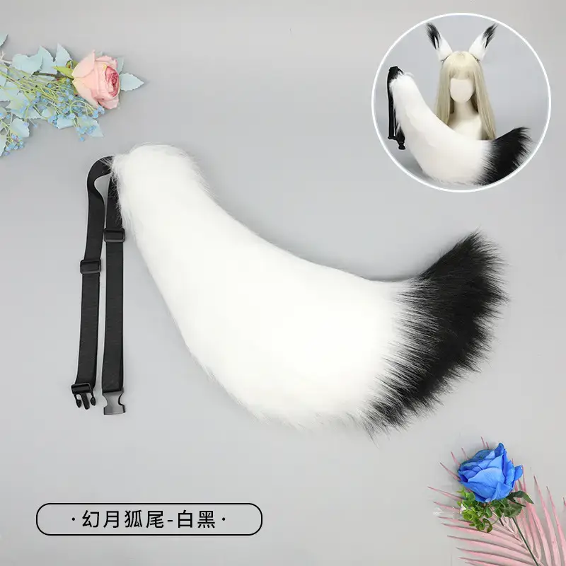 White Plush Fox & Wolf Tail Cosplay Accessories - Image 6