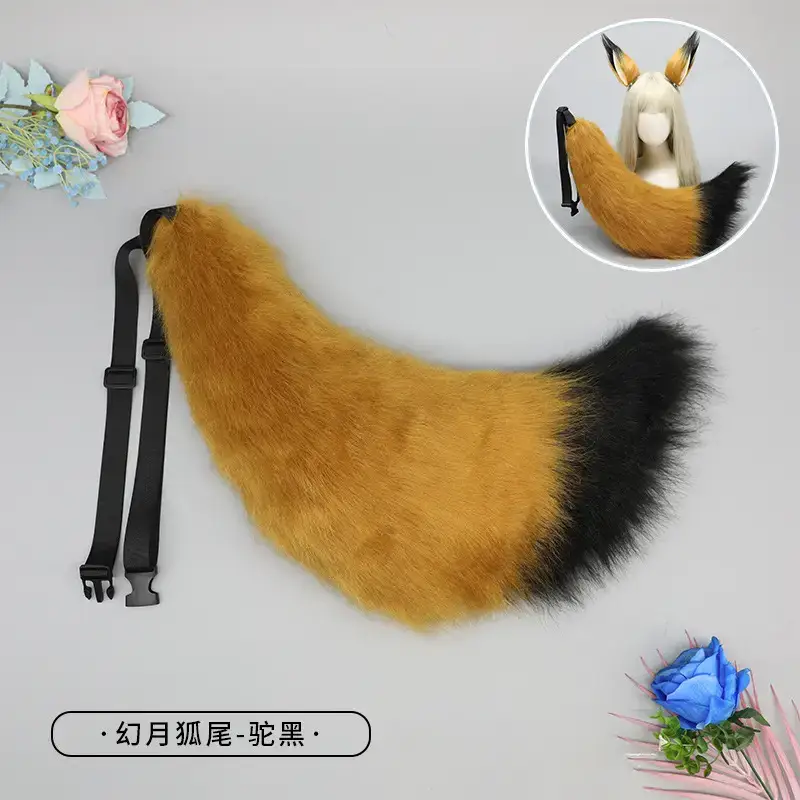 White Plush Fox & Wolf Tail Cosplay Accessories - Image 8