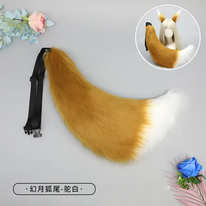 White Plush Fox & Wolf Tail Cosplay Accessories - Image 9