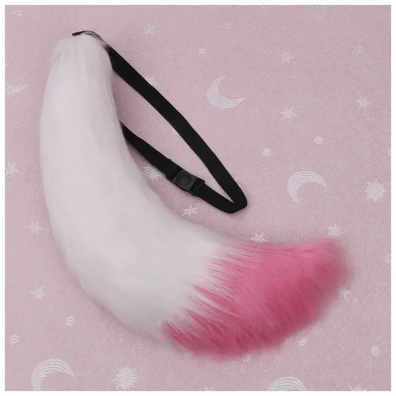 White Plush Fox & Wolf Tail Cosplay Accessories - Image 10