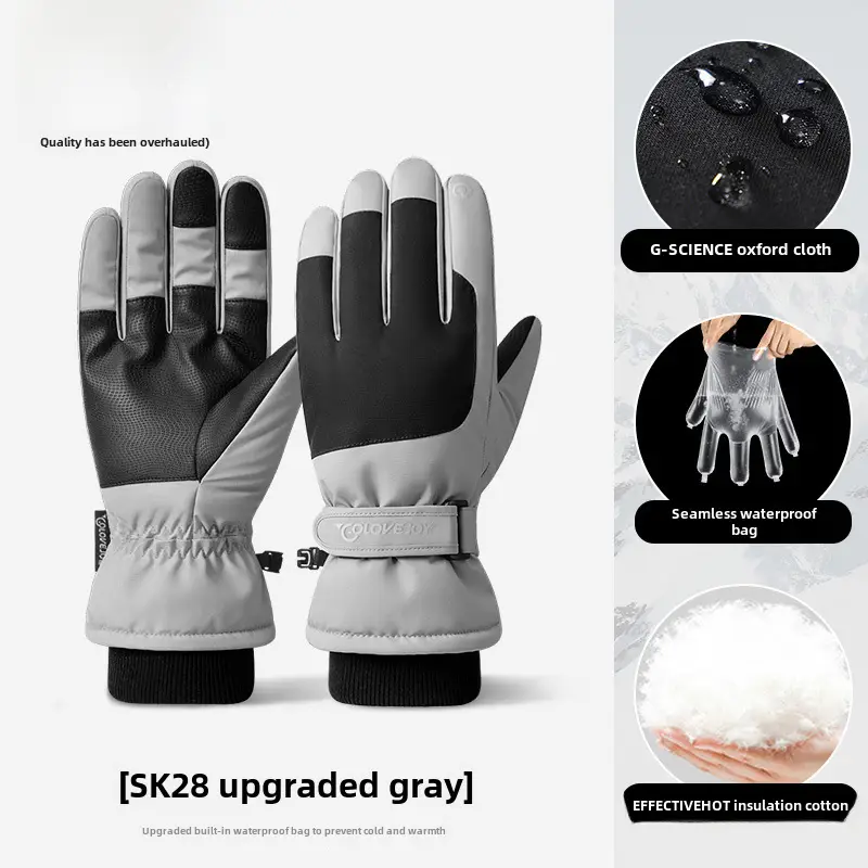 Winter Ski Gloves Electric Bike Anti-Slip Fleece Warm Women Men - Image 9