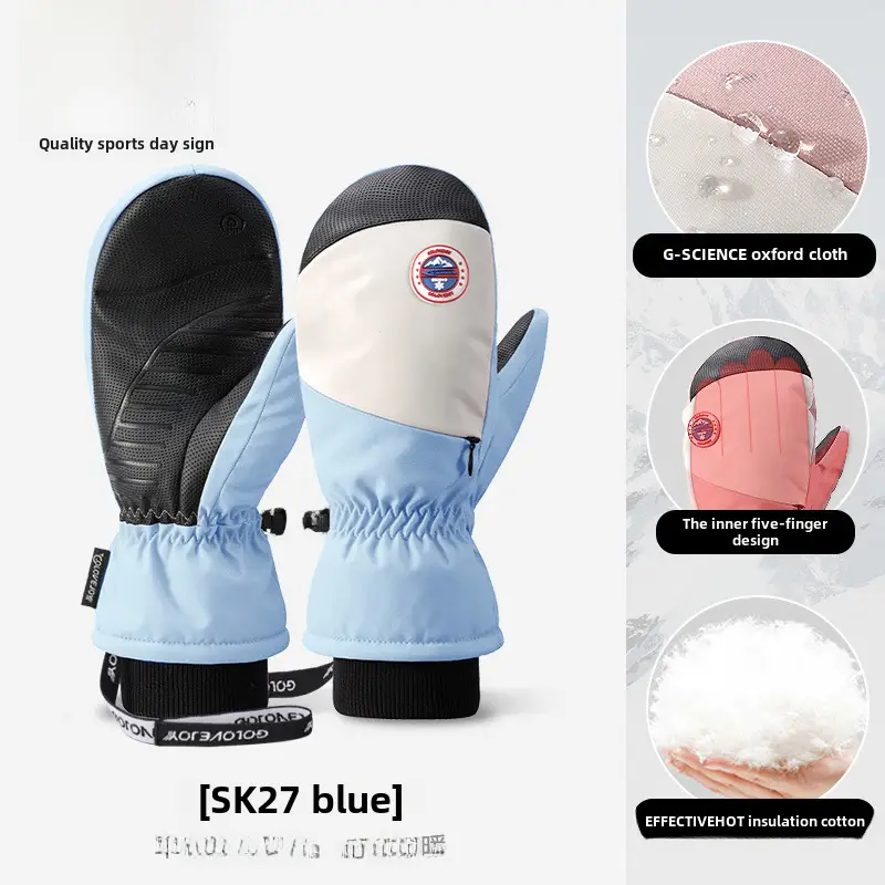 Winter Ski Gloves Electric Bike Anti-Slip Fleece Warm Women Men - Image 10