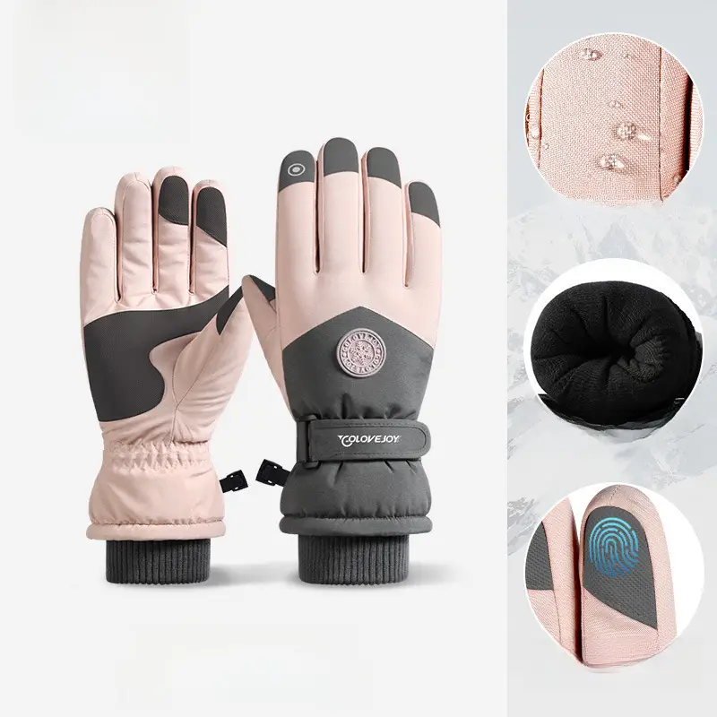 Winter Ski Gloves Electric Bike Anti-Slip Fleece Warm Women Men - Image 2