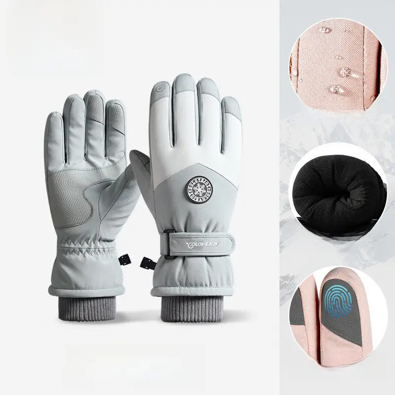 Winter Ski Gloves Electric Bike Anti-Slip Fleece Warm Women Men - Image 3