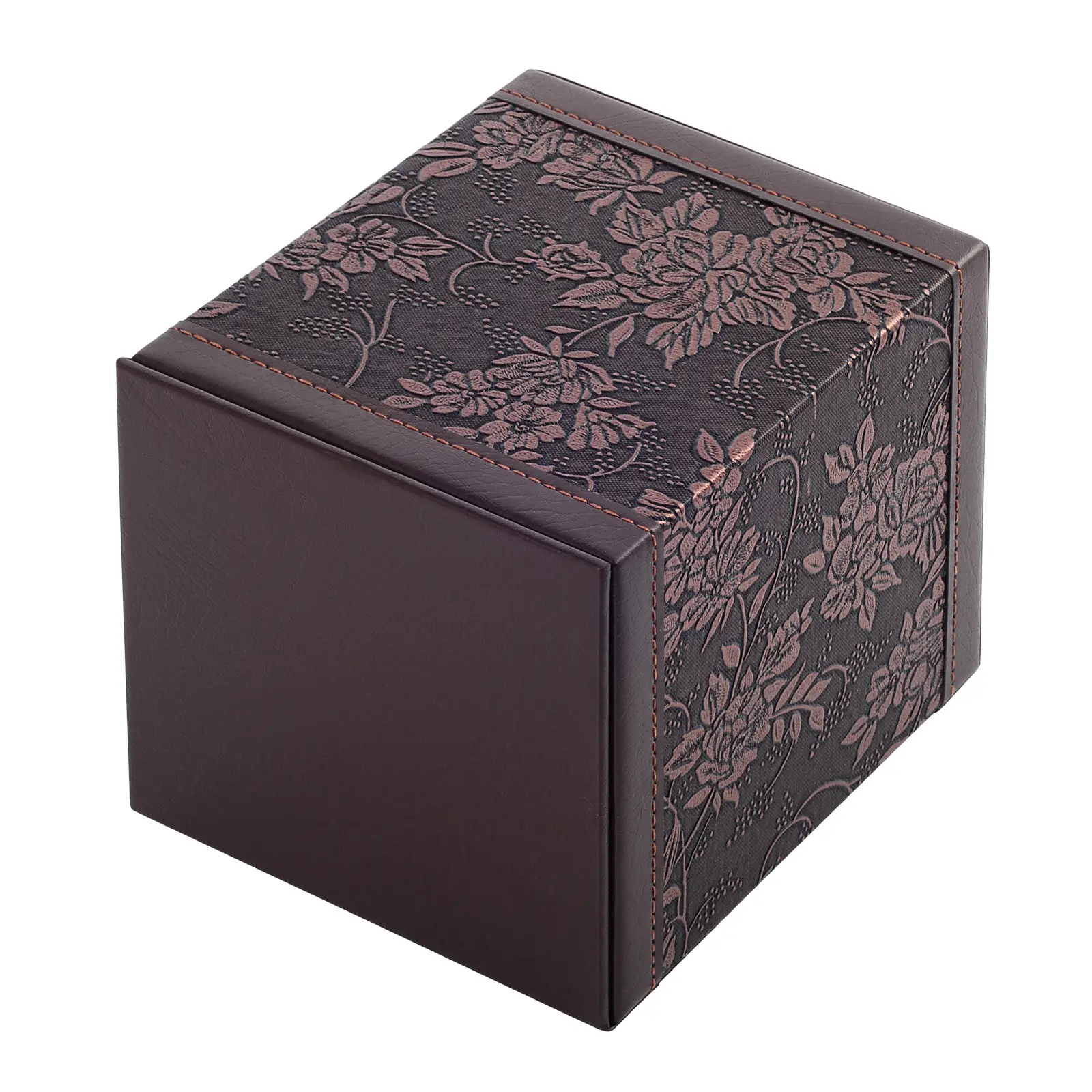 Square Heated Roll Tissue Box Vintage Flower Leather — feature 4