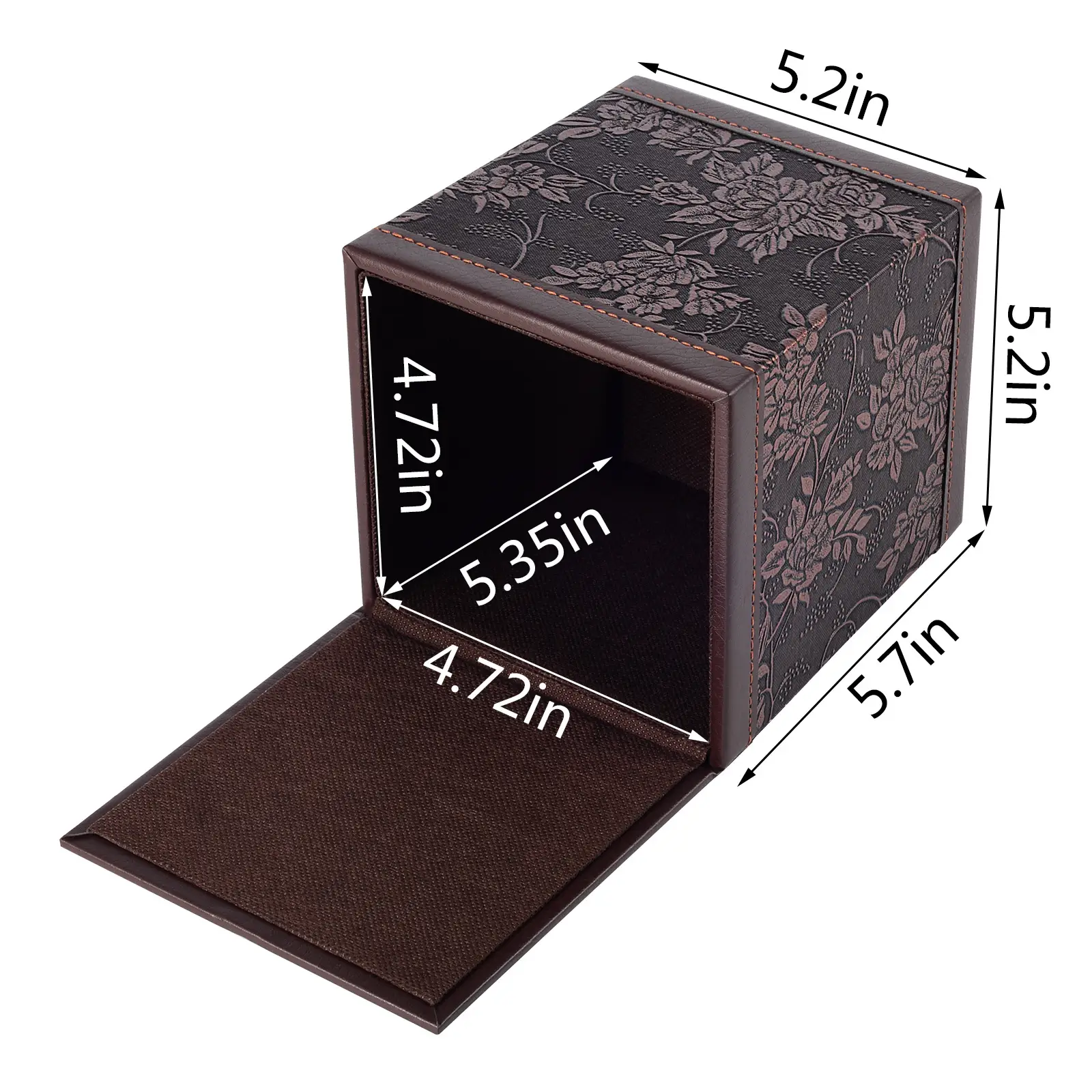 Square Heated Roll Tissue Box Vintage Flower Leather — feature 6