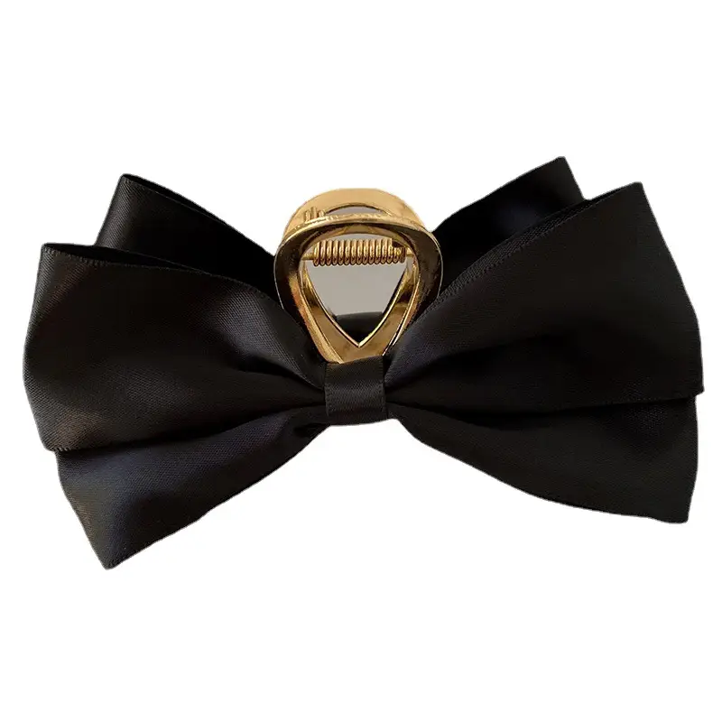 Black Bow Metal Hair Grab Clip for Women