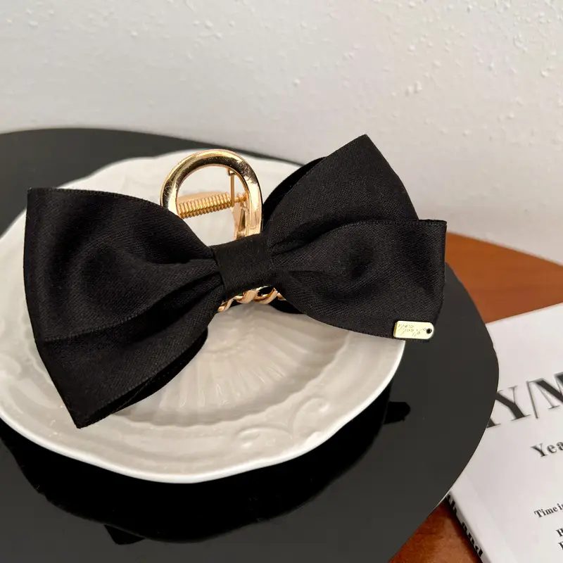 Black Bow Metal Hair Grab Clip for Women — feature 14