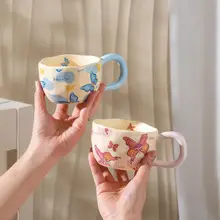 Wedding Couple Mug Set White Red Floral Design — feature 11