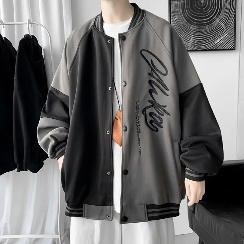 Men's Blue White Baseball Jacket with "Sense" Print - Image 5