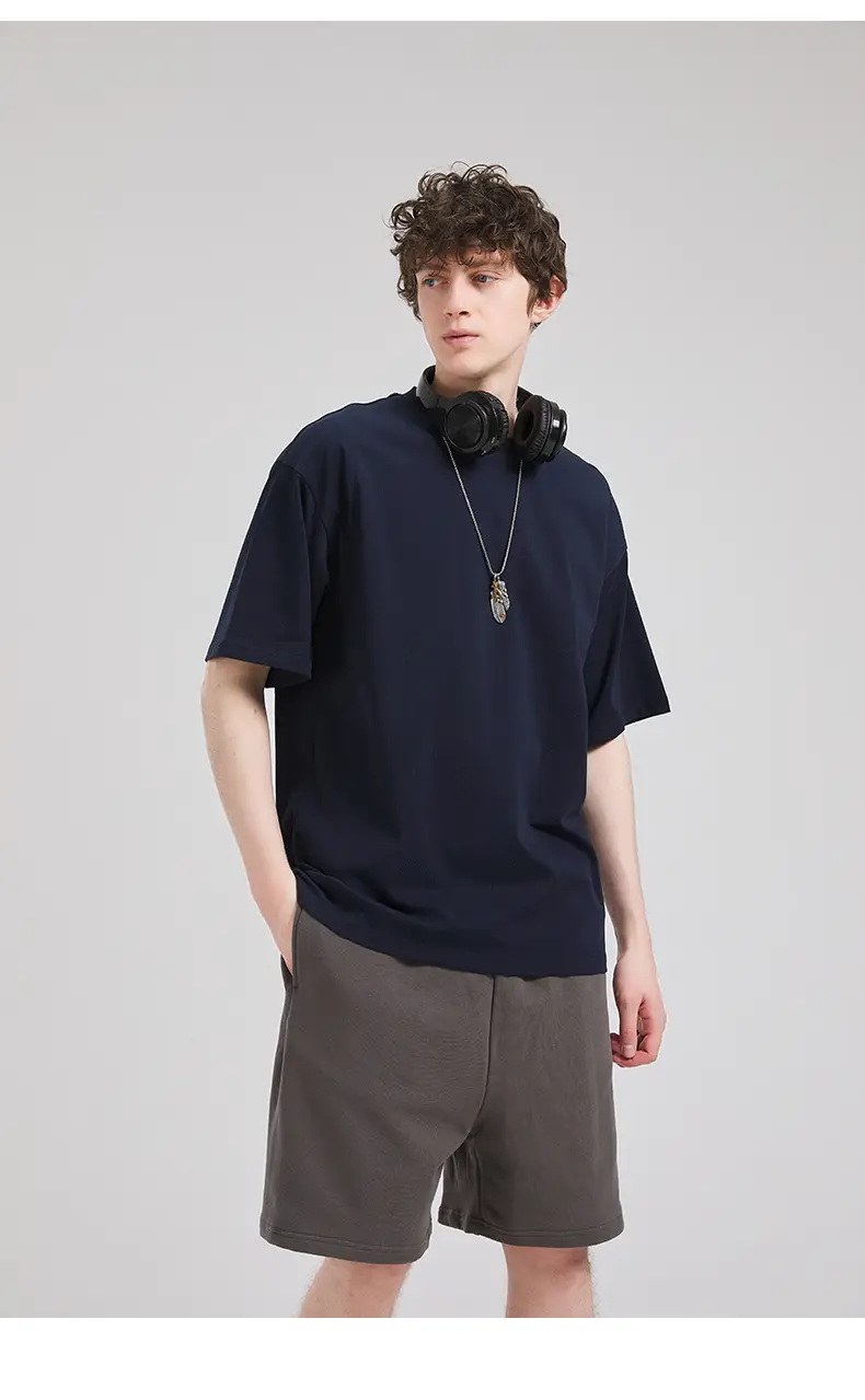 Men's Black Cotton T-Shirt Large Loose Breathable — feature 28