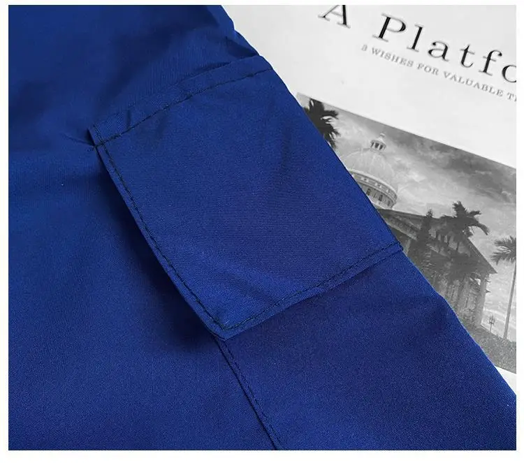 Women's Navy Blue Retro Hiking Cargo Pants High Waist Sports Pants — feature 5
