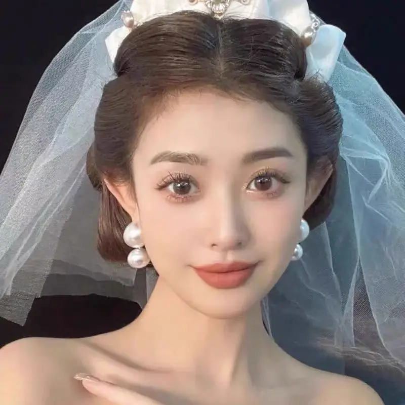 Retro Pearl Earrings for Bride Elegant Fashion