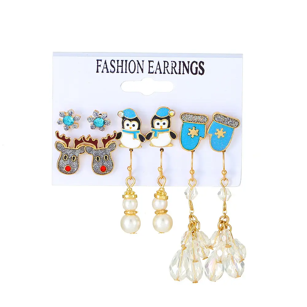 Cartoon Elf Christmas Earrings Set for Women - Image 6