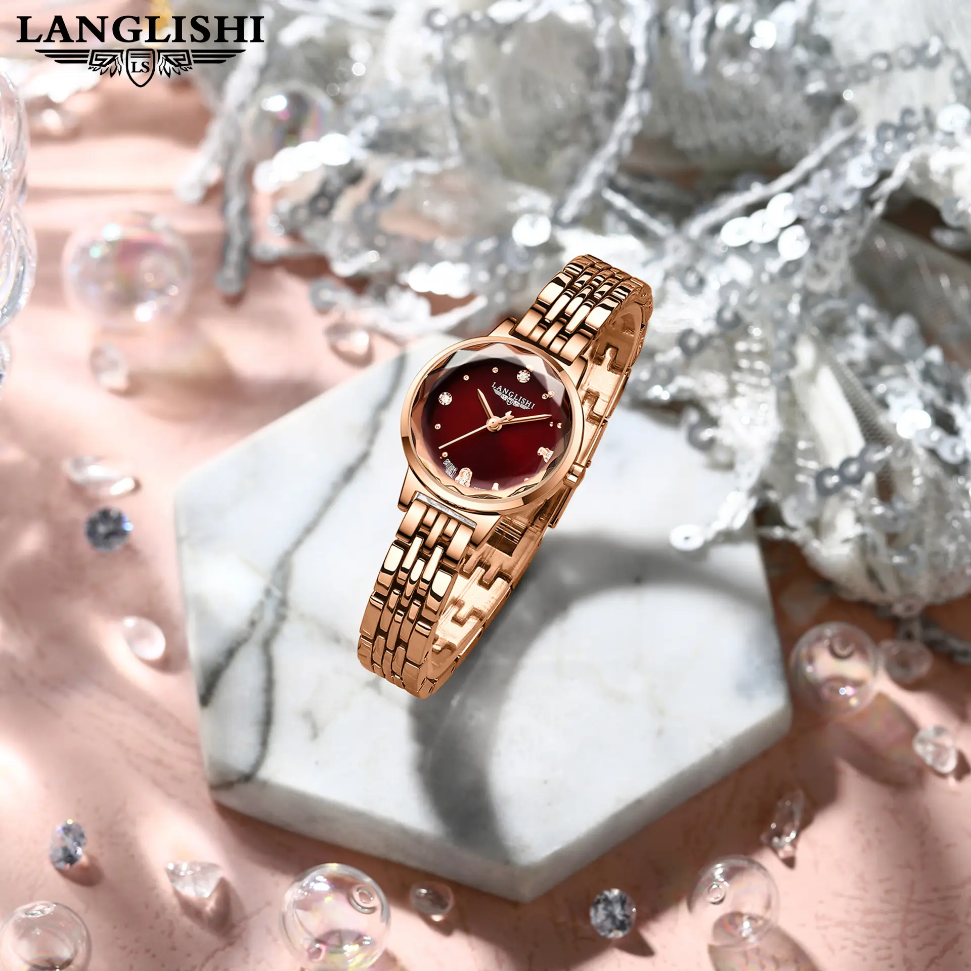 Faux Rose Gold Swiss Watch for Women Ultra Thin Waterproof - Image 10