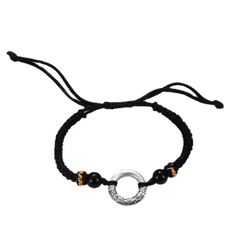 Xiangyun Silver Buckle Bracelet Men Women Adjustable Ethnic