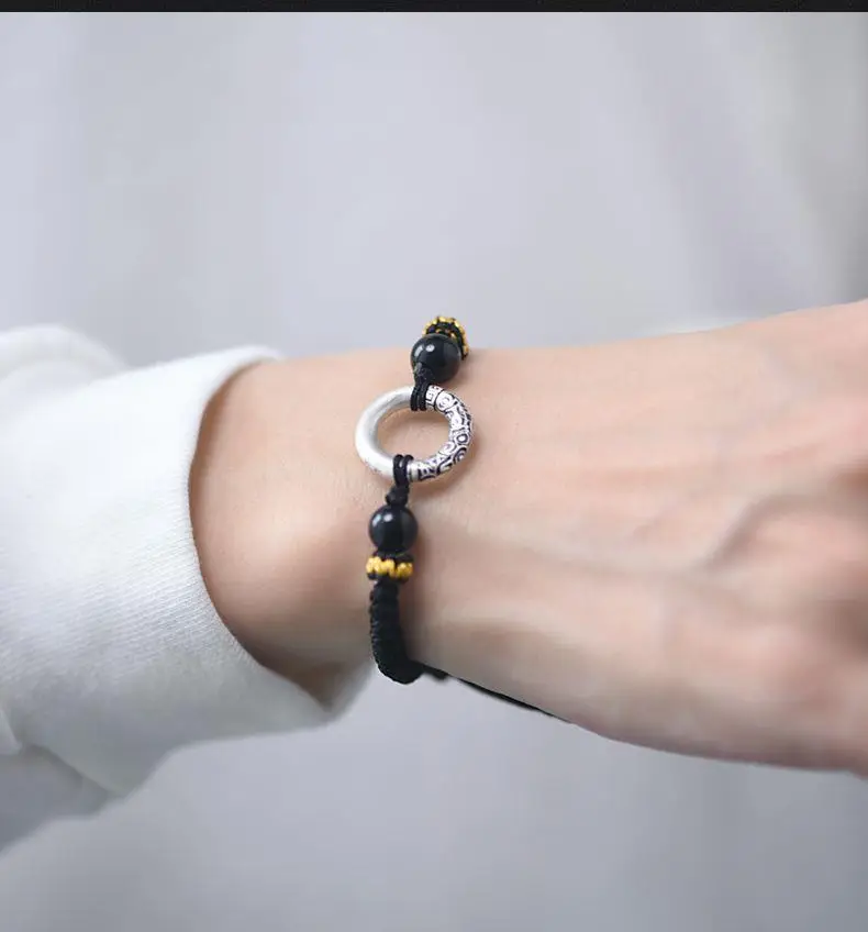 Xiangyun Silver Buckle Bracelet Men Women Adjustable Ethnic — feature 10
