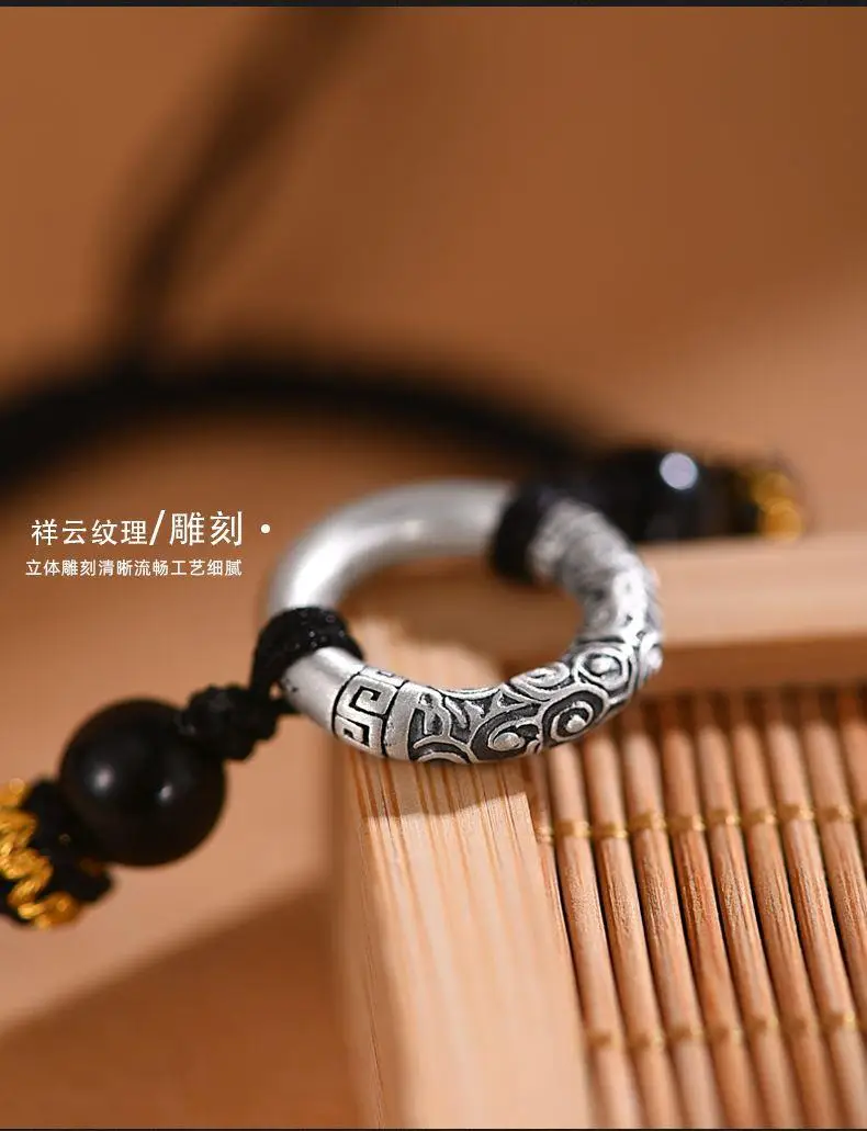 Xiangyun Silver Buckle Bracelet Men Women Adjustable Ethnic — feature 15