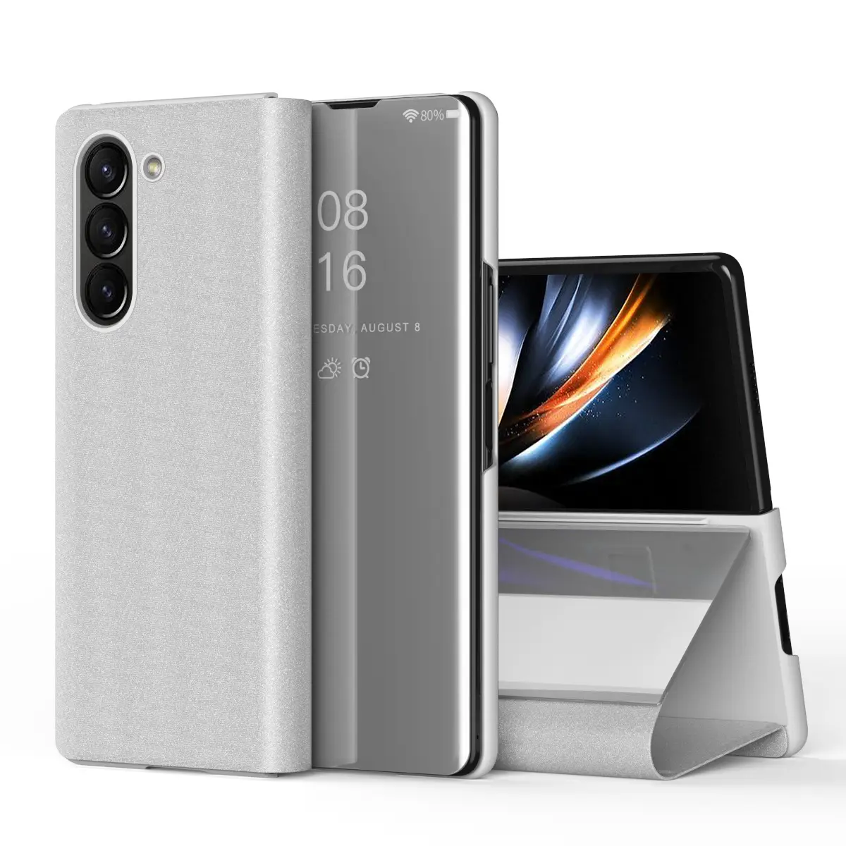 Z Fold7 Protective Leather Case Stand - Image 2
