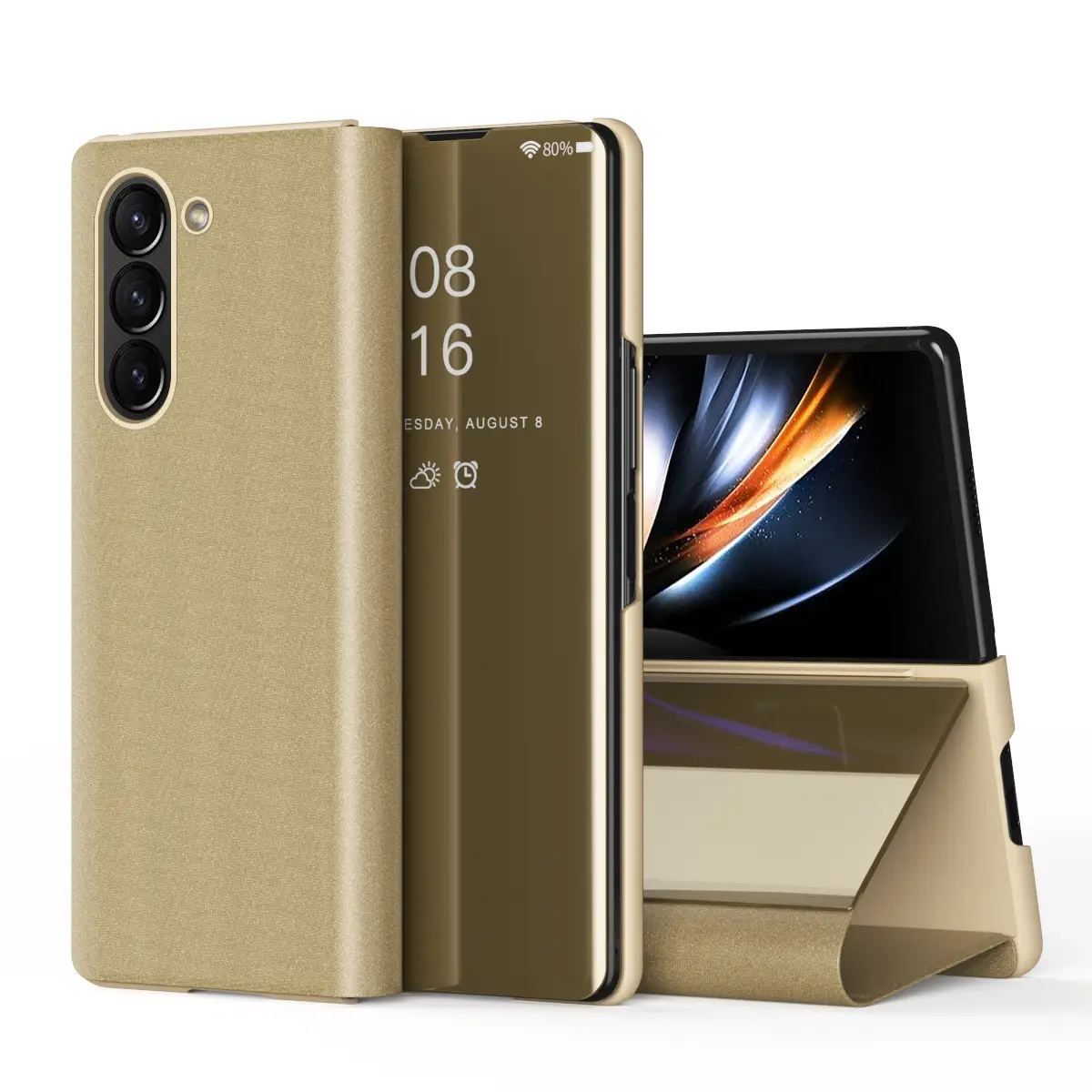 Z Fold7 Protective Leather Case Stand - Image 3