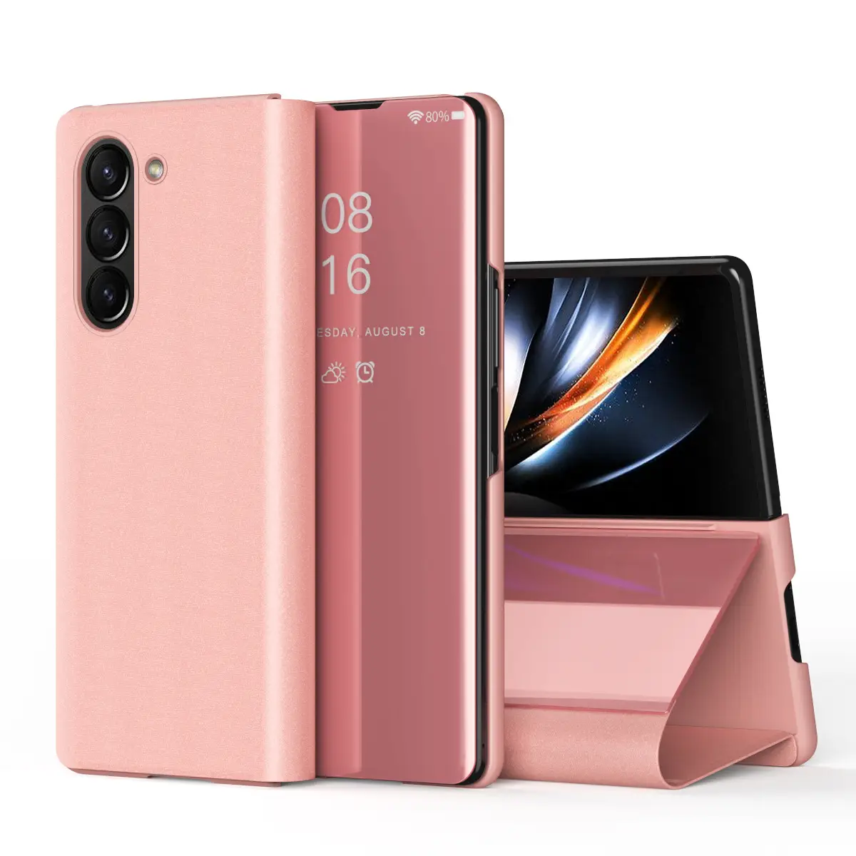 Z Fold7 Protective Leather Case Stand - Image 4
