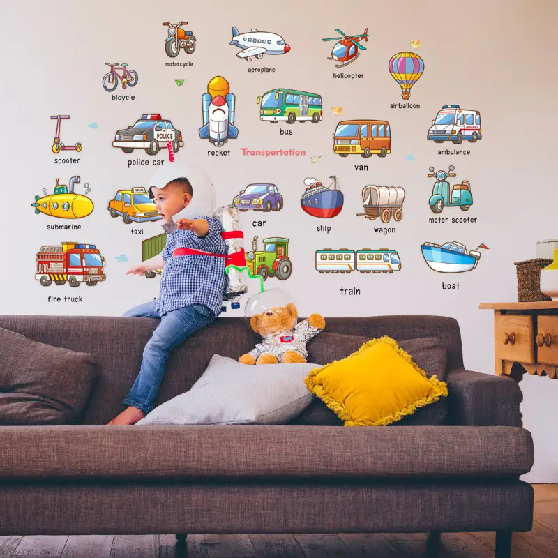 Self-adhesive Cartoon Car Wall Stickers for Kids Bedroom - Image 3